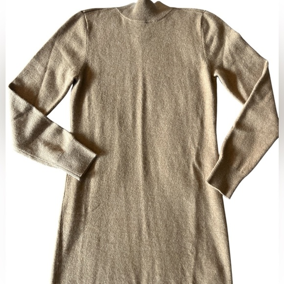 NWT Abercrombie & Fitch Cashmere Mock Neck Mini Sweater Dress Women’s XS P Camel - Picture 6 of 7